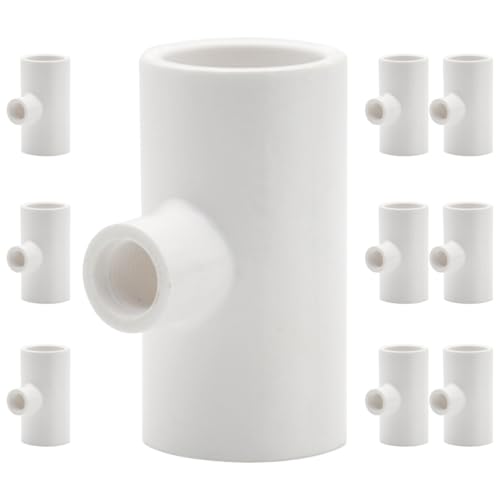 Milisten 10 Stück Huhn-Trinkbrunnen-T-Shirt Trinker PVC-T-Stücke Tränke für Geflügelfutter Automatisches Geflügelwässerungssystem Hühnerwasserer -PVC -T -Shirt -Anschlüsse Cup-T-Shirt Weiß von Milisten