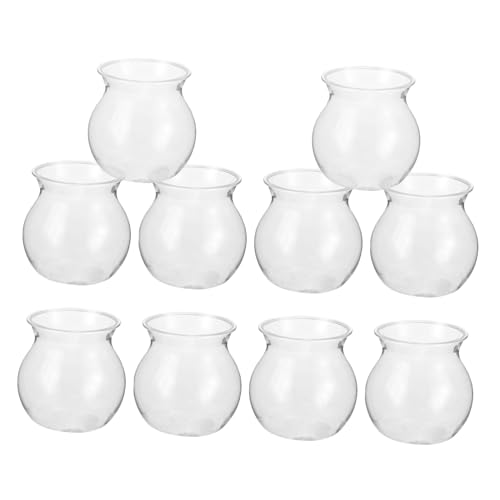 Milisten 10 Stück Öko Flaschen Hüftpflanzen Desktop Knospenvase Einzigartige Hydrokultur Aquarium Künstliche Hyazinthenvasen Grünpflanzen Terrarium Behälter Grasdekor Kunststoff von Milisten