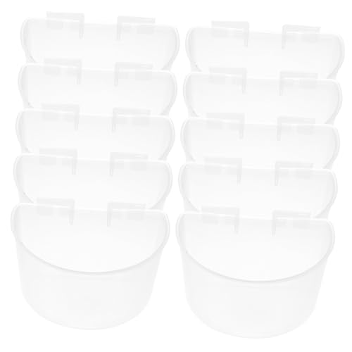 Milisten 10 Stück Teiliges Tauben Futter Wassernapf Dickem Gesundem Kunststoff Transparenter Großer Futternapf mit Halbrundem Design Verschüttsicher Widerstandsfähig für Taubenkäfige und von Milisten