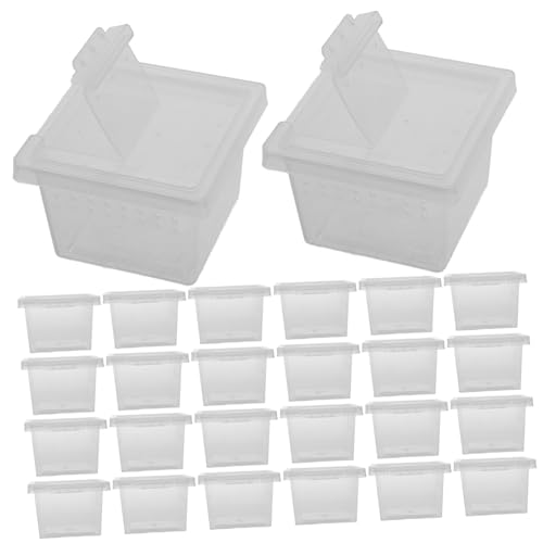 Milisten 100 Stück Reptilien Zuchtboxen Transparent Fütterungsboxen für Eidechsen Spinnen Frösche Leichte Kunststoffbox für Tierhaltung und Quarantäne von Milisten