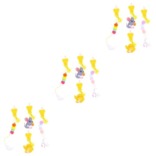 Milisten 12 STK Katze fühlte Spielzeug Katzen-Teaser-Spielzeug interaktives Kätzchenspielzeug Spielzeuge Filz Mäuse für Katzen Selbstspiel-Teaser selbst Spielen die Schaukel Knoten Ornament von Milisten