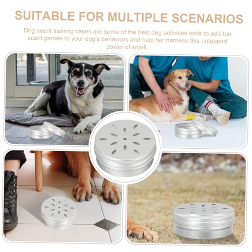 Milisten 12 Stück Teiliges Hundegeruchstrainingsset aus Hochwertigem Aluminium Duftboxen mit Gewinde und Blütenloch für Nasenarbeit Kleine Hunde Training Hundetraining Zubehör von Milisten