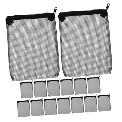 Milisten 15 Stück Wiederverwendbare Netzbeutel mit Reißverschluss für Effektive Aquarienfiltration Polyester Mesh für Wasserqualität und von Milisten