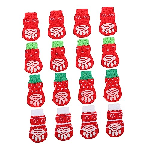 Milisten Bequeme Haustierschuhe 16 Stück - Warme Socken für Hunde Weihnachtsdesign Milisten Bequeme Haustierschuhe 16 Stück - Warme Socken für Hunde Weihnachtsdesign von Milisten