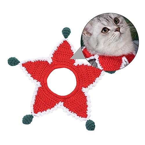 Milisten 1Stk Katzenhalsbänder Feiertagswelpenschal Hundeschal-Bandanas Weihnachtskragen für Haustiere dekorativer Anhänger kreativer Halsanhänger Garn rot Milisten 1Stk Katzenhalsbänder Feiertagswelpenschal Hundeschal-Bandanas Weihnachtskragen für Haustiere dekorativer Anhänger kreativer Halsanhänger Garn rot von Milisten