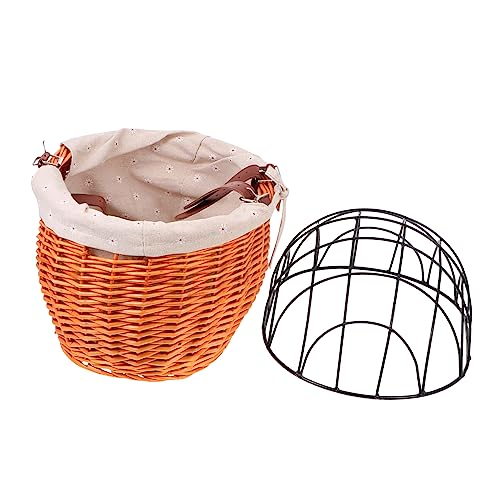 Milisten 1Stück Fahrradkorb Rattan für Haustiere Abnehmbar mit Eisenabdeckung für Katzen und Einkauf Milisten 1Stück Fahrradkorb Rattan für Haustiere Abnehmbar mit Eisenabdeckung für Katzen und Einkauf von Milisten