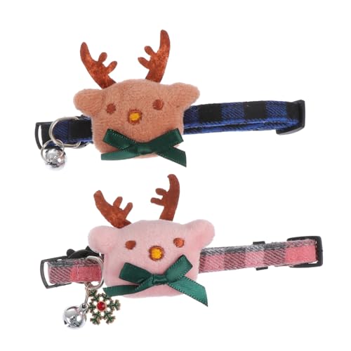 Milisten Weihnachts-hundehalsband 2er-Pack Katzenhalsband Mit Fliege Weiches Baumwollmaterial Leicht Zu Reinigende Haustierhalsbänder von Milisten