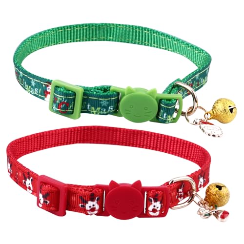 Milisten Verstellbares Katzenhalsband-Set Weihnachts-haustierbedarf Glocken Weihnachtsmann-Stil für Katzen Milisten Verstellbares Katzenhalsband-Set Weihnachts-haustierbedarf Glocken Weihnachtsmann-Stil für Katzen von Milisten
