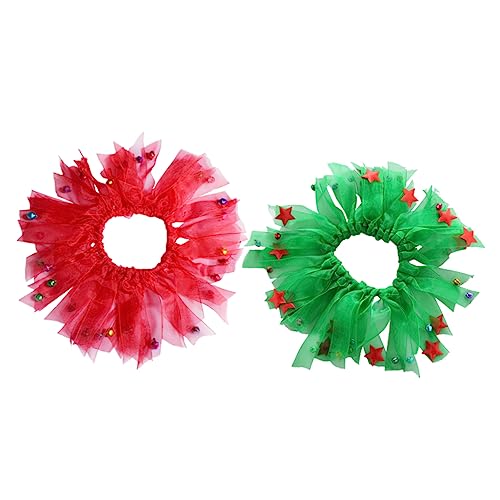 Milisten 2stücke Weihnachts-hundehalsband Mit Dekorativem Elastikband Für Festliche Anlässe Und Tägliches Tragen Geeignet Für Kleine Und Mittlere Hunde Weihnachtsaccessoire von Milisten
