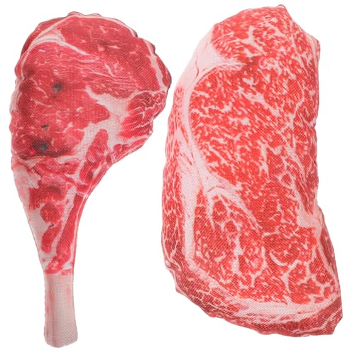 Milisten 2 Stück Hundespielzeug Künstliche Steak Dolls Geräuschspielzeug Haltbare Kauspielzeuge für Kleine und Mittelgroße Hunde für Teething und Spielspaß von Milisten