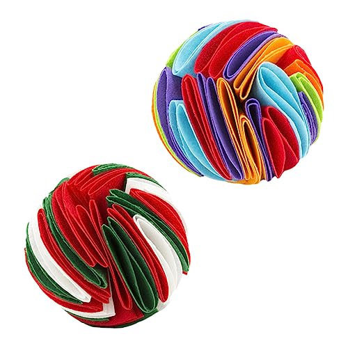 Milisten 2 Stück Hundespielzeug Snuffle Balls aus Filz Langlebig und Sicher Fördert Natürliche Such und Kauinstinkte für Welpen und Kleine Hunde Spiel und Futterball zur Beschäftigung von Milisten