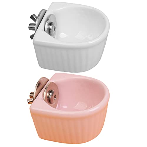 Milisten 2 Stück Keramikfutternäpfe für Haustiere Hanging Bowl für Eichhörnchen Kaninchen und Hamster rutschfest und Sicher für Futter und Wasser Weiß Rosa Milisten 2 Stück Keramikfutternäpfe für Haustiere Hanging Bowl für Eichhörnchen Kaninchen und Hamster rutschfest und Sicher für Futter und Wasser Weiß Rosa von Milisten