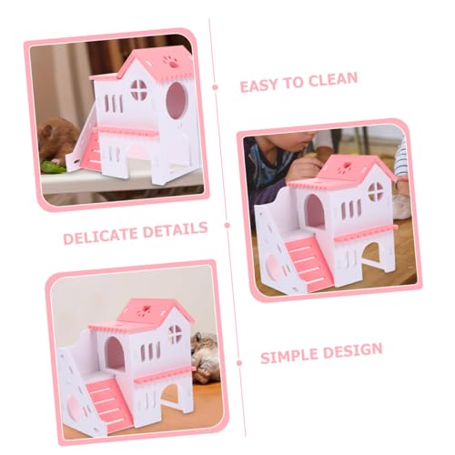 Milisten 2 Stück Kleintierhaus PVC Hamster Villa mit Rampe Robustes Meerschweinchen Versteck Langlebig und Bruchsicher für Schlaf und Spiel im Meerschweinchenkäfig Milisten 2 Stück Kleintierhaus PVC Hamster Villa mit Rampe Robustes Meerschweinchen Versteck Langlebig und Bruchsicher für Schlaf und Spiel im Meerschweinchenkäfig von Milisten