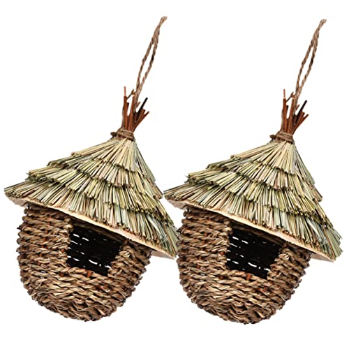 Milisten 2 Stück - Aus Stroh Gestalteter Papagei Natürlicher Vogel Vogelzubehör Papageienzucht Sparrow Bird House Vogelbett Aus Baumwollseil Lebensechter Vogel Vogelhaus Gras Milisten 2 Stück - Aus Stroh Gestalteter Papagei Natürlicher Vogel Vogelzubehör Papageienzucht Sparrow Bird House Vogelbett Aus Baumwollseil Lebensechter Vogel Vogelhaus Gras von Milisten
