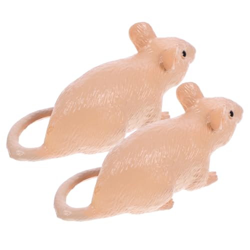 Milisten 2 Stück Mausmodellspielzeug Gefälschte Mäuse Katze Neckt Mausspielzeug Party Parodie Haustier Katze Ratten Beige Plastik Milisten 2 Stück Mausmodellspielzeug Gefälschte Mäuse Katze Neckt Mausspielzeug Party Parodie Haustier Katze Ratten Beige Plastik von Milisten