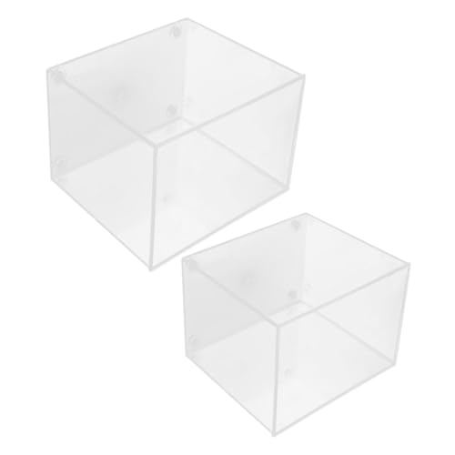 Milisten 2 Stück Rimloser Aquarium Tank für Betta Fische Kleines Transparentes Desktop Aquarium mit Offener Struktur Einfache und Pflege Kompaktes Design für Büro und Zuhause von Milisten