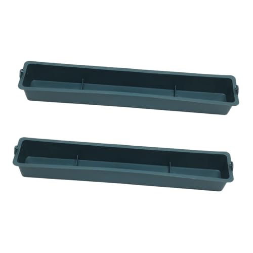 Milisten 2 Stück Teiliges Hängendes Geflügelfuttertrog Rechteckiger Futterspender mit Fächern aus Verstärktem Kunststoff Anti streu Design für Hühner Tauben Papageien Einfache Befestigung von Milisten