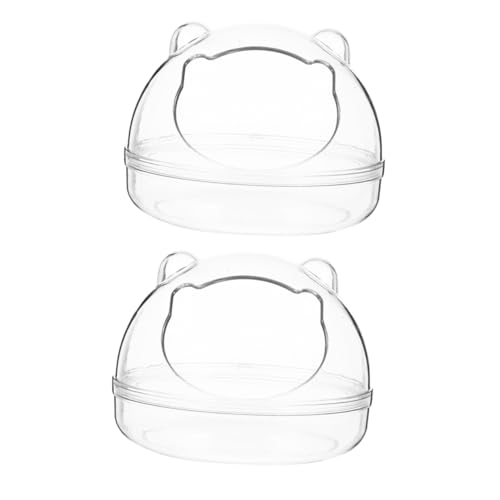 Milisten 2 Stück Teiliges Hamster Badezimmer aus Transparentem Kunststoff Rutschfestes Hamsterbad mit Vielseitiger Nutzung als Badewanne Futterstelle und Toilette Geeignet für Hamster und von Milisten