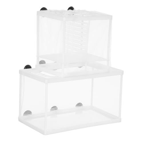 Milisten 2 Stück Transparentes Netz für Aquarien Isolationsbox für Babyfische Kunststoffrahmen Zuchtbox für Optimales Hatching und Pflege von Milisten