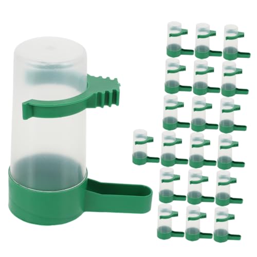 Milisten 20 Stück Automatischer Vogeltrinkbrunnen Haustiertrinker Wasserer Wasserspender für Hühner Wasserspender für Vögel Papageienwasserschale Vogeltränkeschale Abs Green von Milisten