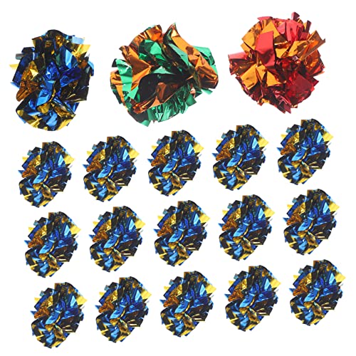 Milisten 20 Stück Teiliges Katzenspielzeugset Metallische Crinkle Bälle Interaktive Katzenspielzeuge mit Geräusch Leichte Katzenspielzeugbälle für Katzenbeschäftigung und Zufällige Farbe von Milisten