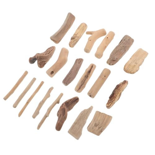 Milisten 20St Treibholz Rustikale Holzdeko Aquarien Dekoration Holz für Tischdeko Naturholz Stücke Handgemachte Holzdeko Dekorationen für Aquarien Holz für Aquarium Holzblöcke hölzern Khaki von Milisten