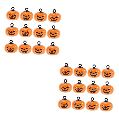 Milisten 24 STK Kürbisglocken Hundeglocke Glocke Für Hundehalsband Katze Halskette Glocke Weißer Kürbis Haustierglocken in Kürbisform Halloween-kätzchen-kragenglocke Kupfer Orange von Milisten