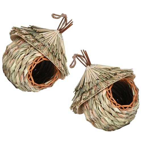 Milisten 2Pcs Kolibri- aus Stroh wetterfestes vogelhaus Stangen hängend Futterhäuschen für Wildvögel groß Samen zartes Vogelhaus Vogelnest Vogelhaus aufhängen Vogelzubehör Nistnest Gras Milisten 2Pcs Kolibri- aus Stroh wetterfestes vogelhaus Stangen hängend Futterhäuschen für Wildvögel groß Samen zartes Vogelhaus Vogelnest Vogelhaus aufhängen Vogelzubehör Nistnest Gras von Milisten