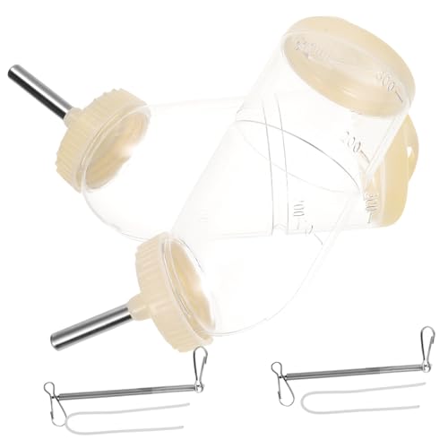 Milisten 300ML Haustier Wasserflasche Für Hamster Und Kaninchen Automatischer Trinkspender Mit Doppelten Kugelventilen Transparente Trinkflasche Für Kleintiere von Milisten