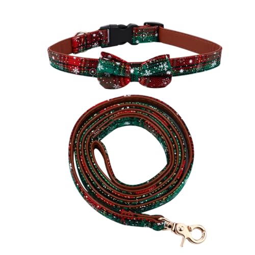 Milisten 2-teiliges Weihnachts-hundehalsband-Set mit Flachem Seil Haustier-fliegen Schneeflocken-Design Verstellbare Leine für Hunde Milisten 2-teiliges Weihnachts-hundehalsband-Set mit Flachem Seil Haustier-fliegen Schneeflocken-Design Verstellbare Leine für Hunde von Milisten