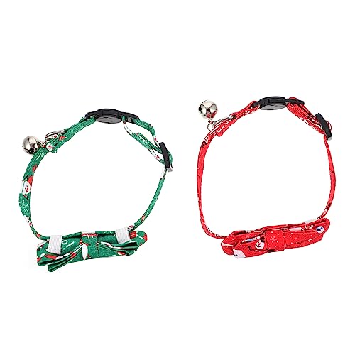 Milisten Exquisites Katzenhalsband Mit Schleife Weihnachtliches Haustierhalsband Mit Glöckchen Verstellbare Größe von Milisten