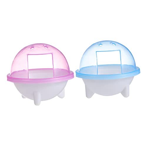 Milisten 2stücke Hamsterbadezimmer Aus Kunststoff Hamsterbadewanne Mit Deckel Kleintier-Toilette Für Hamsterkäfig Badesand-Box Für Hamster Und Andere Kleintiere von Milisten