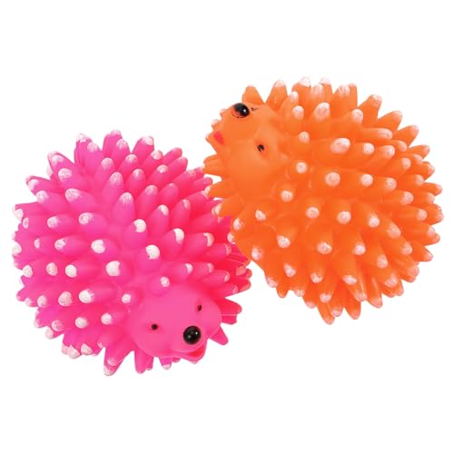 Milisten 2 Stück Quietschende Igel Hundespielzeuge aus Latex Interaktives Molarenspielzeug für Welpen Apportierspielzeug zur Zahnreinigung und Zahnfleischpflege von Milisten