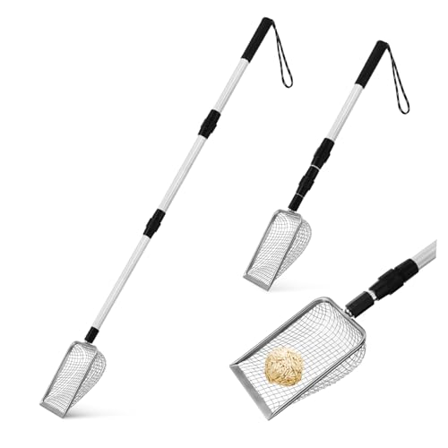 Milisten 2stücke Verstellbare Katzenstreuschaufel Mit Teleskopischen Griffen Ergonomisches Design Praktischer Aufbewahrungshaken Für Tiefere Katzenklos von Milisten