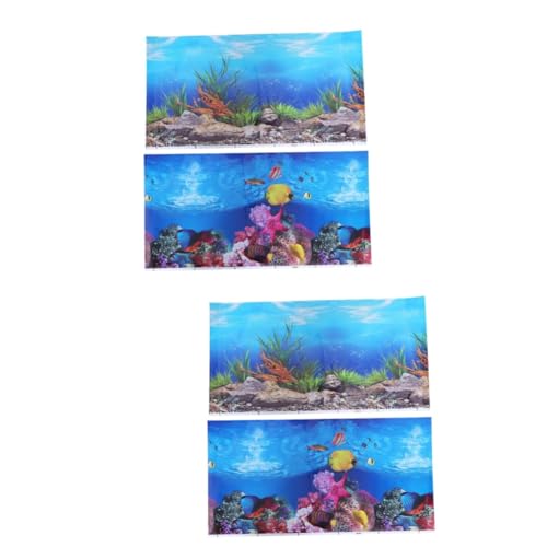Milisten 2st Dekoratives Bild 3D-tapete 3D-Aufkleber Digitale Audiokabelanschlüsse 10-gallonen-Aquarium-Hintergrund Schwarzes Dekor Unterwasserkulisse Dekorative Gemälde Doppelseitig von Milisten