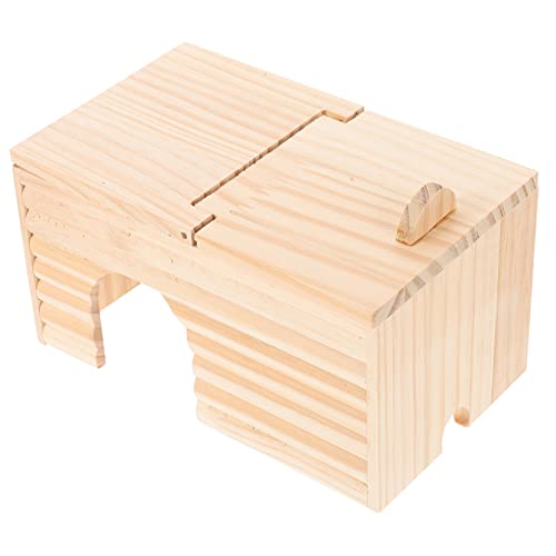 Milisten 2st Hamsternest Kleintierhäuser & Lebensräume Chinchilla-hütte Weihnachtsspielzeug Chinchilla-holzhaus Holzspielzeug Spielplatz Für Ratten Flip-Cover Hölzern Haustier Muschelschale von Milisten