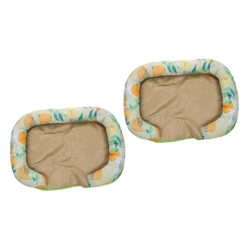 Milisten 2st Katzenbettmatte Sommerhaustierbett Sommer-hundedecke Haustierbett Aus Rattan Kätzchen Schlafmatte Hund Coole Matte Haustier-schlafunterlage Sommer Kühlmatte 320d Oxford-Stoff von Milisten