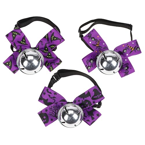 Milisten 3 Stück Halloween-Haustierglockenhalsband Halloween pet Collar Halloween pet Bell Collar Halloween pet Bow tie Collar Name für Haustierzubehör Hund Glocke Halsband Stoff Violett Milisten 3 Stück Halloween-Haustierglockenhalsband Halloween pet Collar Halloween pet Bell Collar Halloween pet Bow tie Collar Name für Haustierzubehör Hund Glocke Halsband Stoff Violett von Milisten