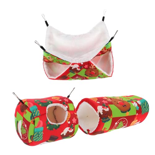 Milisten 3 Stücke Weihnachten Hamster Hängematte Haustier Schlafen Bett Ratte Bett Pet Tunnel Komfortable Milisten 3 Stücke Weihnachten Hamster Hängematte Haustier Schlafen Bett Ratte Bett Pet Tunnel Komfortable von Milisten
