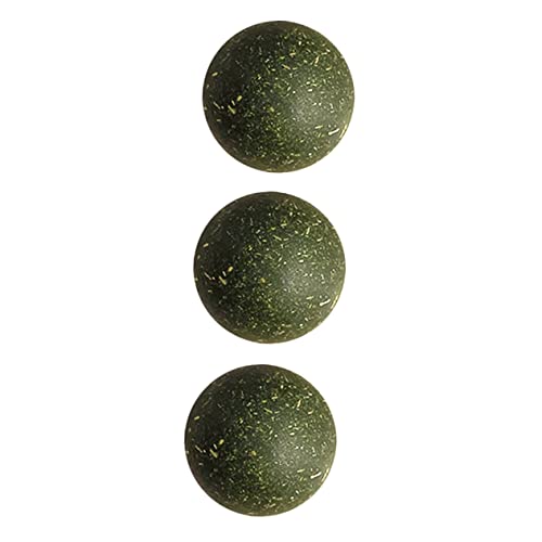 Milisten 3 Stücke Katze Snack Ball Snacks Katzenminze Katze Verdauung Promoter Katze Beißen Ball Grün von Milisten