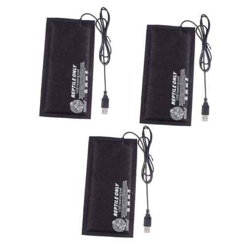 Milisten 3St Heizkissen für Haustiere USB heizpad pet Heating pad Reptilien Heizplatte USB Heizmatte kleines Terrarium wärmere Matte Tankwärmer für Reptilien Haustier Wärmematte Stoff Black von Milisten