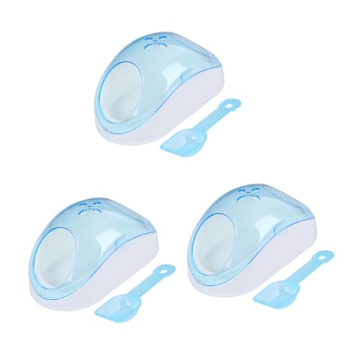 Milisten 3st Hamster-sandbadehaus Chinchilla-Toilette Hamsterbettwäsche Chinchilla-Sand-Badezimmer Toilettenzubehör Chinchilla-sandbadehaus Hamsterhäuser Kleine Toilette Badezubehör von Milisten