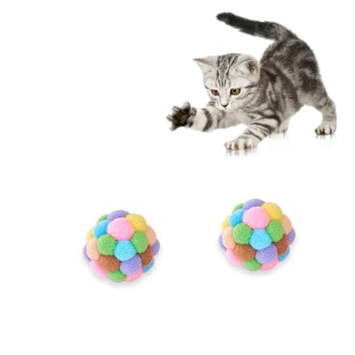 Milisten Rainbow Pet Kauspielzeug 3er Set 7cm Katzenspielzeug Bälle Basteln Flauschige Bälle für Katzen Milisten Rainbow Pet Kauspielzeug 3er Set 7cm Katzenspielzeug Bälle Basteln Flauschige Bälle für Katzen von Milisten