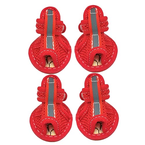 Milisten 4 Stück Haustiersandalen Schuhe für Hunde Hundesandalen Paws pfotenschutz Hunde Schuhe Dog Shoes Hundeschuhe für draußen Katzenschuhe Netzgewebe für die Rindersehnenunterseite rot Milisten 4 Stück Haustiersandalen Schuhe für Hunde Hundesandalen Paws pfotenschutz Hunde Schuhe Dog Shoes Hundeschuhe für draußen Katzenschuhe Netzgewebe für die Rindersehnenunterseite rot von Milisten