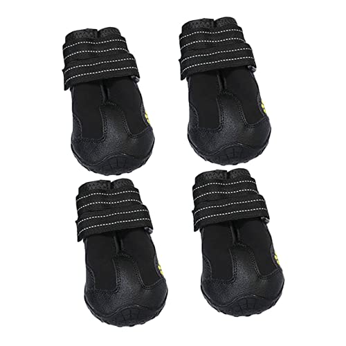 Milisten 4 Stück Haustierschuhe Hundeschuhe Haustiere Stiefel Griffe Nicht Tierschuhe Im Freien Hunde Walkingschuhe Für Groß Kleine Hundefutter Drinnen Schutz Welpe Pfote Gummi Black von Milisten