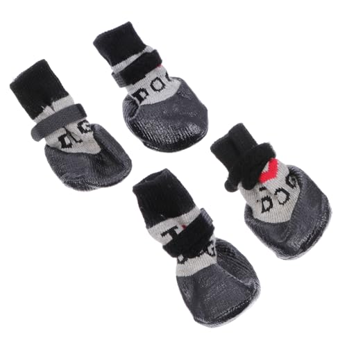 Milisten 4 Stück Haustierschuhe Hundeschuhe Socke Welpensocken Hundepfotenschutz pet Supplies Paws pfotenschutz sockenschuhe Pfotenschützer für Haustiere Welpenschuhe Socke Plastik Black Milisten 4 Stück Haustierschuhe Hundeschuhe Socke Welpensocken Hundepfotenschutz pet Supplies Paws pfotenschutz sockenschuhe Pfotenschützer für Haustiere Welpenschuhe Socke Plastik Black von Milisten