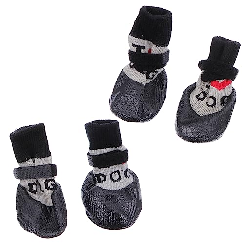 MILISTEN 4 Stück Haustierschuhe Pfotenschuhe Wolle Hundesocken Haustierstiefel Welpensocken Hundepfotenschutz Hunde Anti Rutsch Stiefel Haustierpfotenschutz Haustiersocken Hundesocken von Milisten