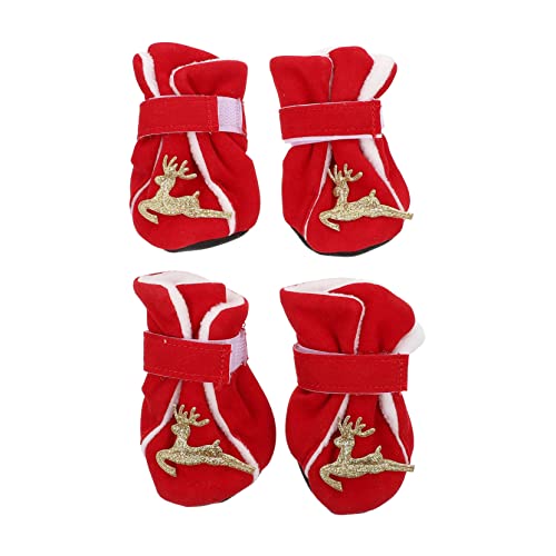 Milisten 4 Stück Weihnachtsschuhe Für Haustiere rutschfeste Hundeschuhe Schneeschuhe Für Haustiere wasserdichte Hundeschuhe Weihnachtshaustierschuhe Sohlenschutz Hund Winter Polyester Rot Milisten 4 Stück Weihnachtsschuhe Für Haustiere rutschfeste Hundeschuhe Schneeschuhe Für Haustiere wasserdichte Hundeschuhe Weihnachtshaustierschuhe Sohlenschutz Hund Winter Polyester Rot von Milisten