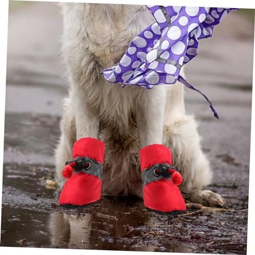 Milisten 4 Stück rutschfeste Hundeschuhe mit Warmem Futter wasserdichte Pfotenschützer für Outdoor und Winter Wetterfeste Hundestiefel für Kleine bis Mittlere Hunde Langlebig und Einfach von Milisten