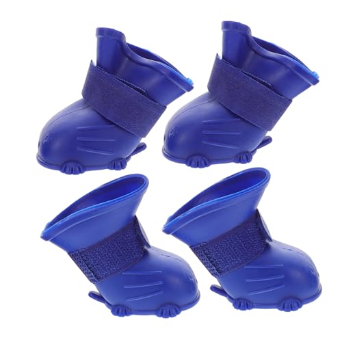 Milisten 4 Stück wasserdichte Hundestiefel aus Gummi für Kleine und Mittelgroße Hunde rutschfeste Pfotenschützer Bequem Robust und Schmutzabweisend für Outdoor bei Regen von Milisten